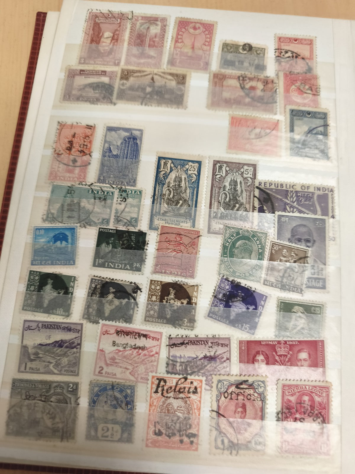 Lot timbres Inde Pakistan anciens oblitérés, philatélie Asie, collection timbres