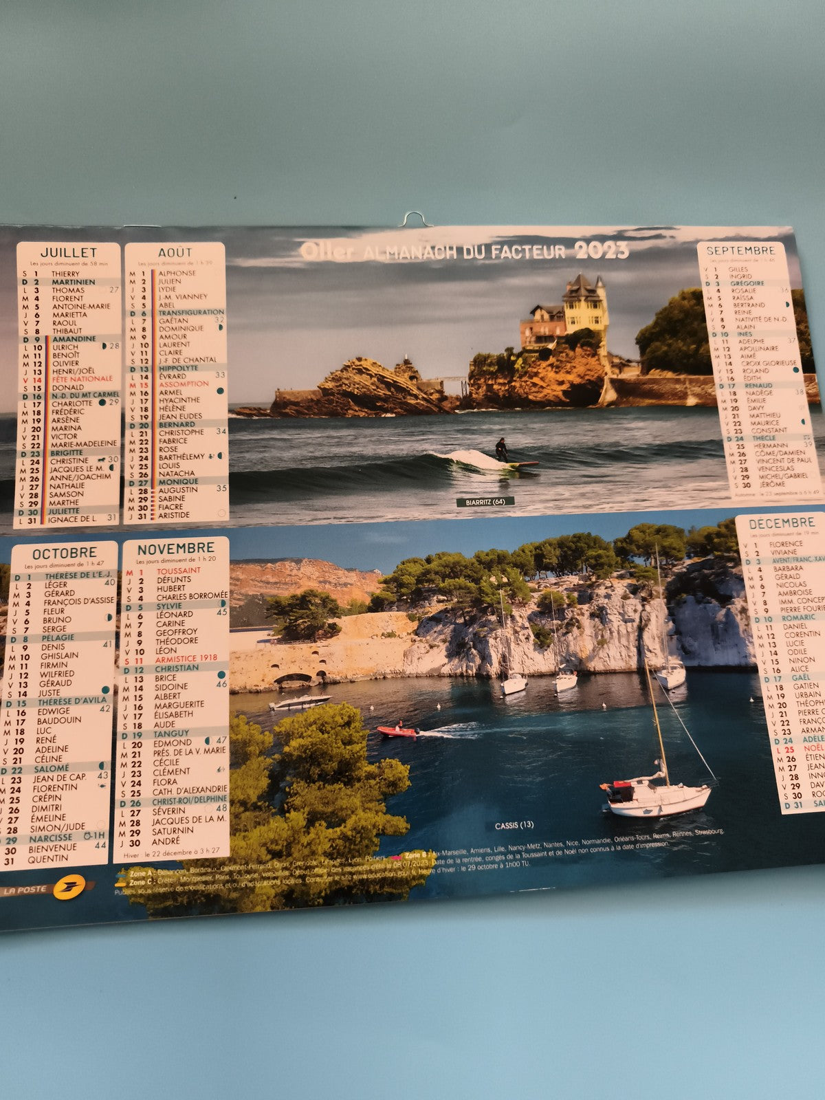 Almanach du facteur 2023 La Poste neuf paysages photos calendrier mural