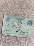 CPA Briefkaart Pays-Bas blason Amsterdam timbre oblitéré XIXe bleu