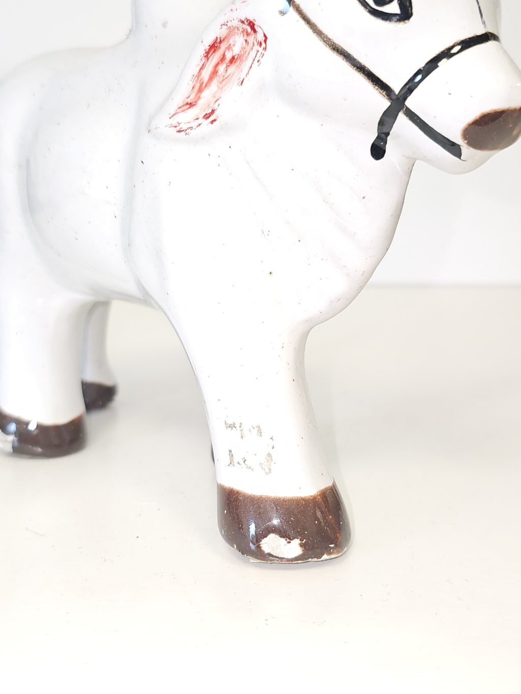 Sculpture ancienne vache indienne en céramique vintage déco collection rétro