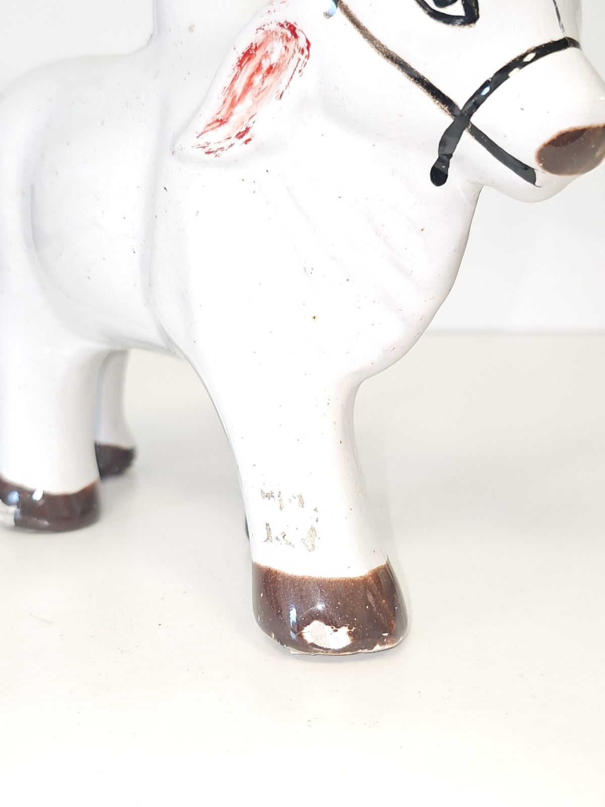 Sculpture ancienne vache indienne en céramique vintage déco collection rétro