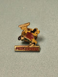 Pin's vintage Pizza Express émaillé, personnage livreur, collection fast-food