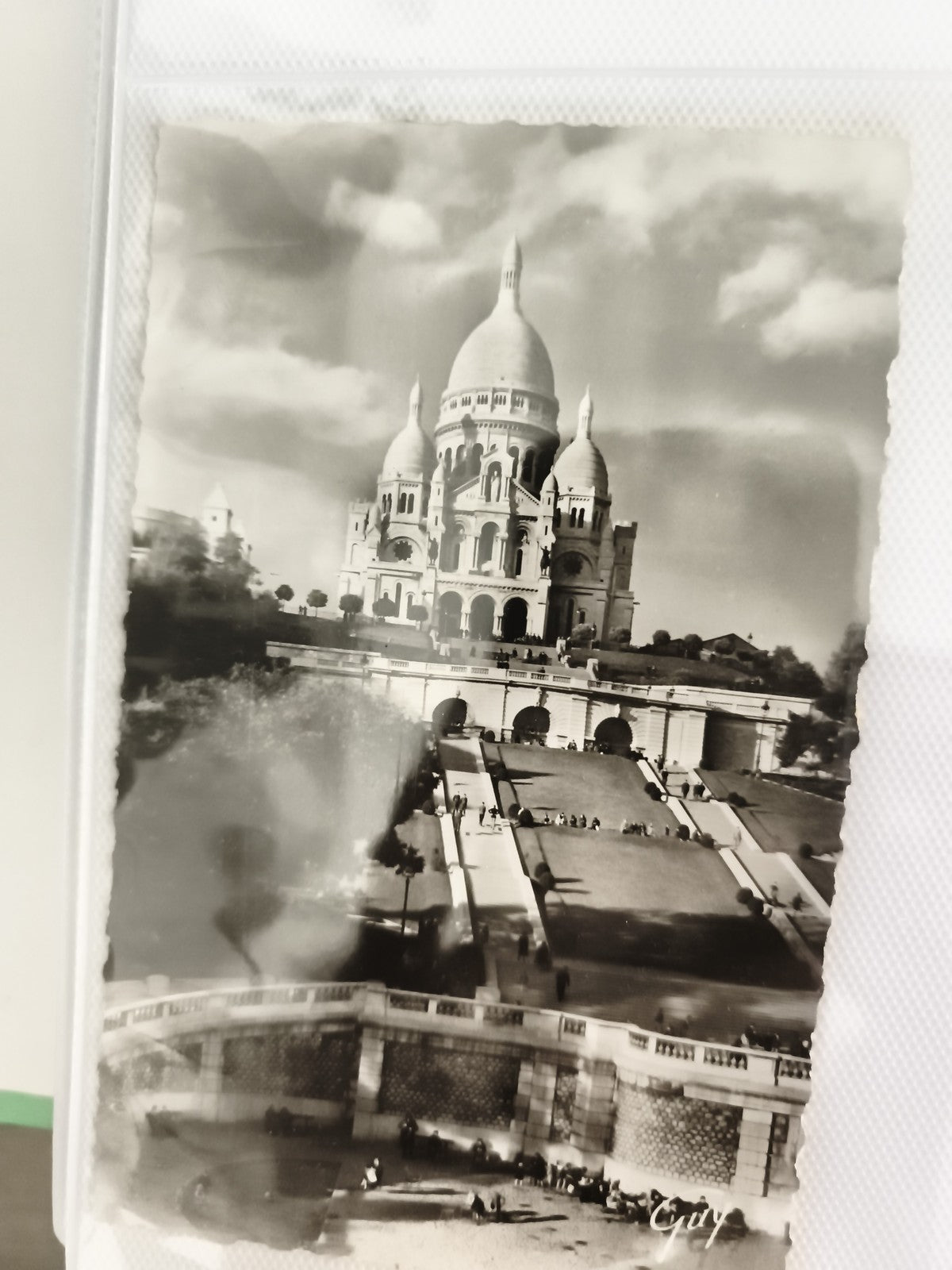 Carte postale ancienne Sacré-Cœur Paris CPA photo noir et blanc vintage