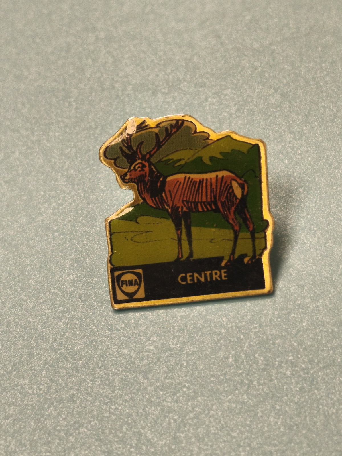 Vintage pin's FINA cerf Centre émaillé collection régionale (Ref 6)