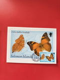 Carte postale philatélie papillon D. bisaltide Solomon Islands oblitérée