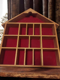 Ancien petit meuble en bois pour figurines vintage, rangement d?exposition rétro