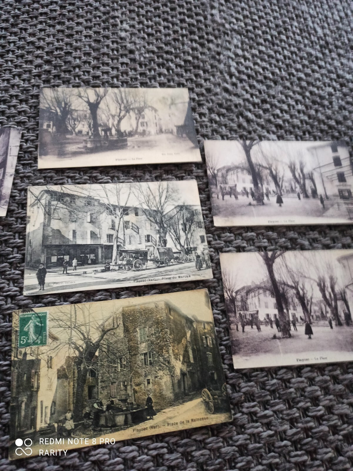 Lot 7 cartes postales anciennes Flayosc Var places rues village vintage