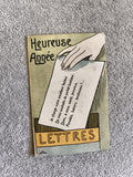 Carte postale illustrée Heureuse Année art déco CPA lettres vœux