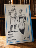 Patron couture ancien tabliers 1984 vintage, supplément FA n°44, mode broderie