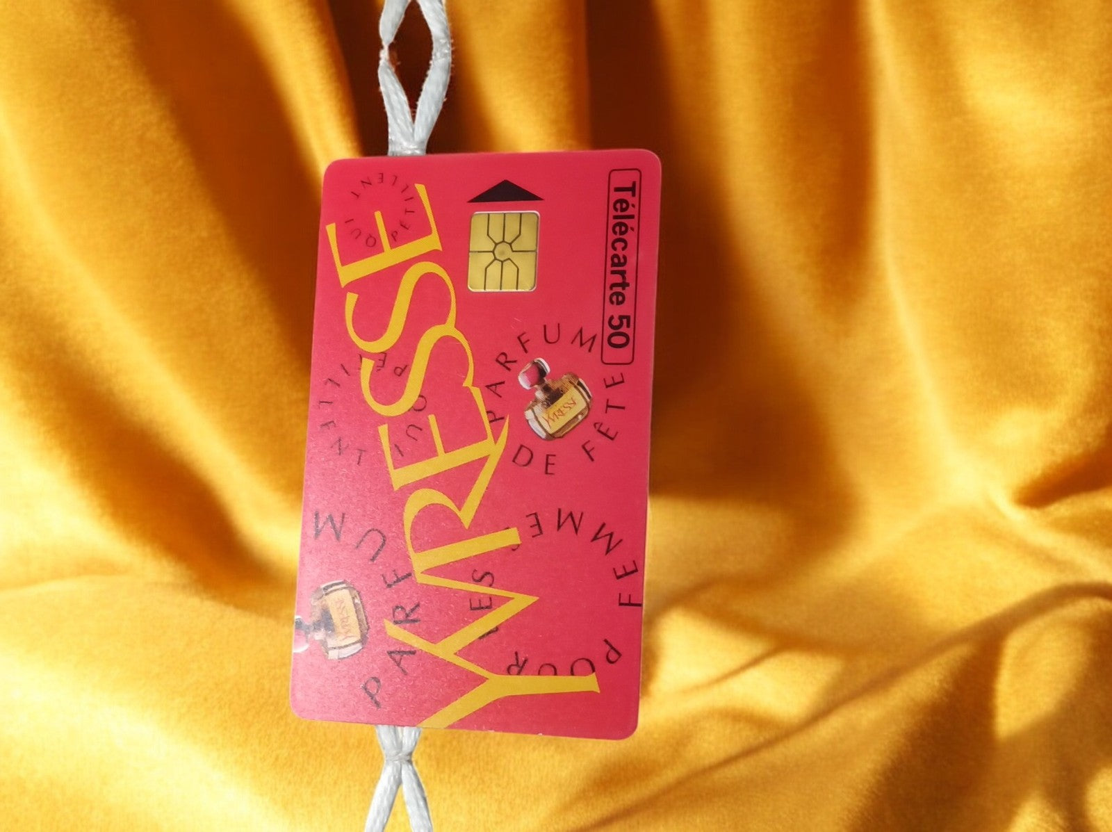 Télécarte 50 unités vintage IMPRÉSSION Parfum Varess rose chip carte téléphoniqu