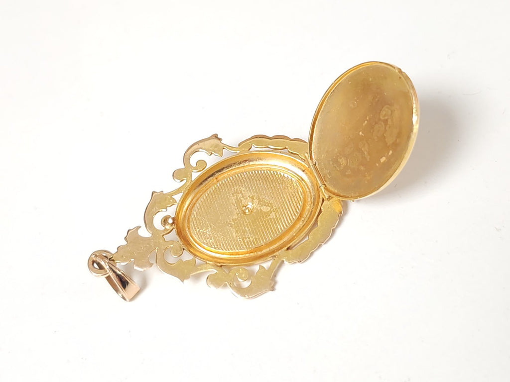 Pendentif boîte ancien vintage, grand format, bijou rétro pour collectionneur