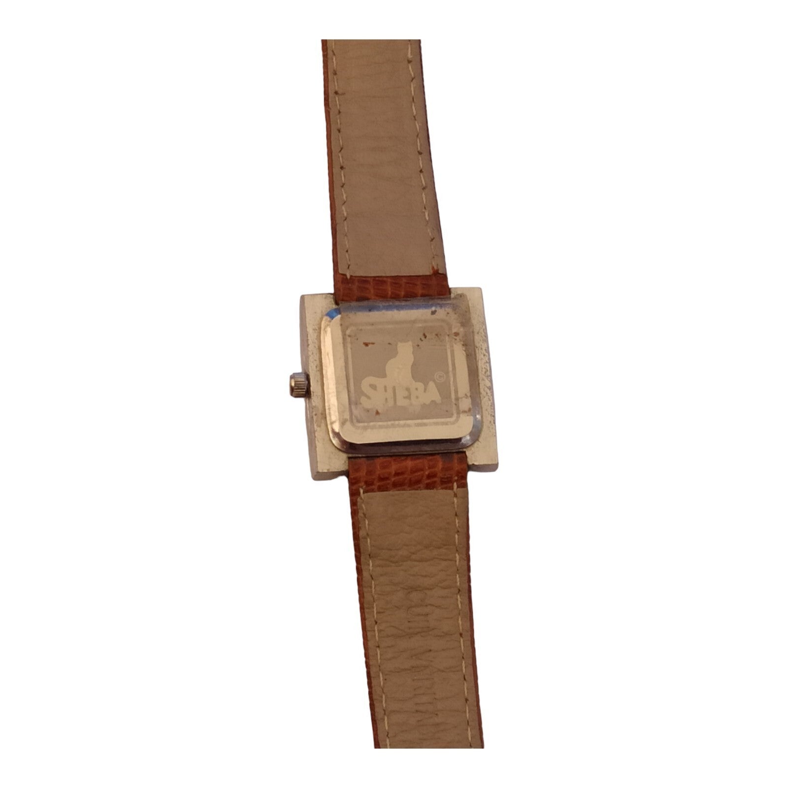 Montre bracelet cuir Sheba vintage cadran rectangulaire promotion concours
