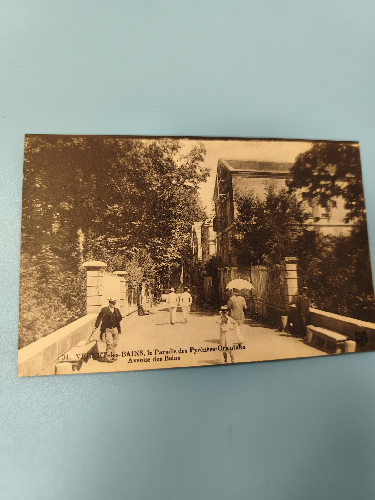 Ancienne carte postale animée Vernet-les-Bains Avenue des Bains vintage Pyénées