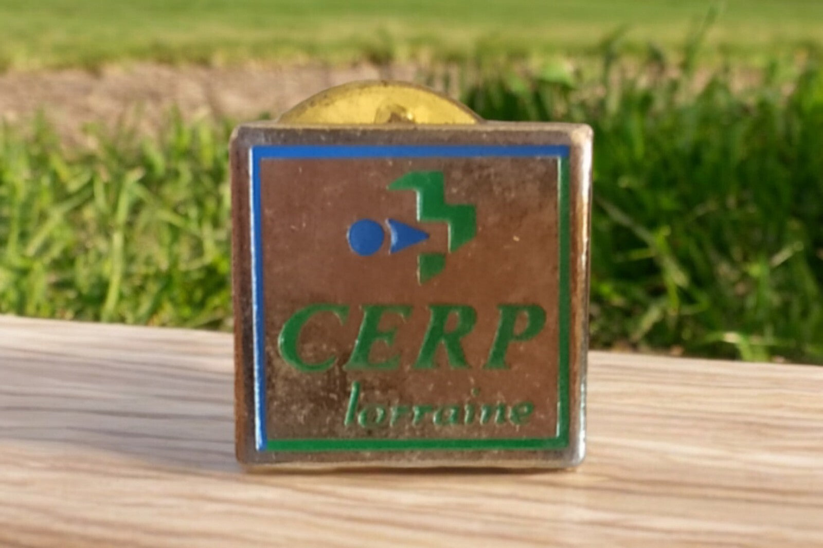 Pin's vintage CERP Lorraine carré logo pharmacie rétro France