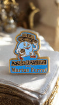Pin's vintage Mondial La Marseillaise 92 Marius Ferrat badge bleu doré pétanque