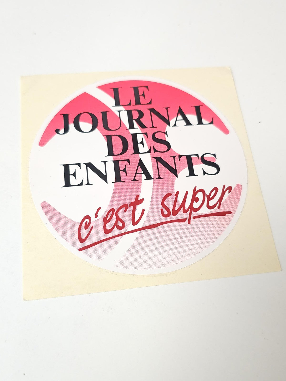 Vintage autocollant publicitaire ancien Le Journal des Enfants rétro collection