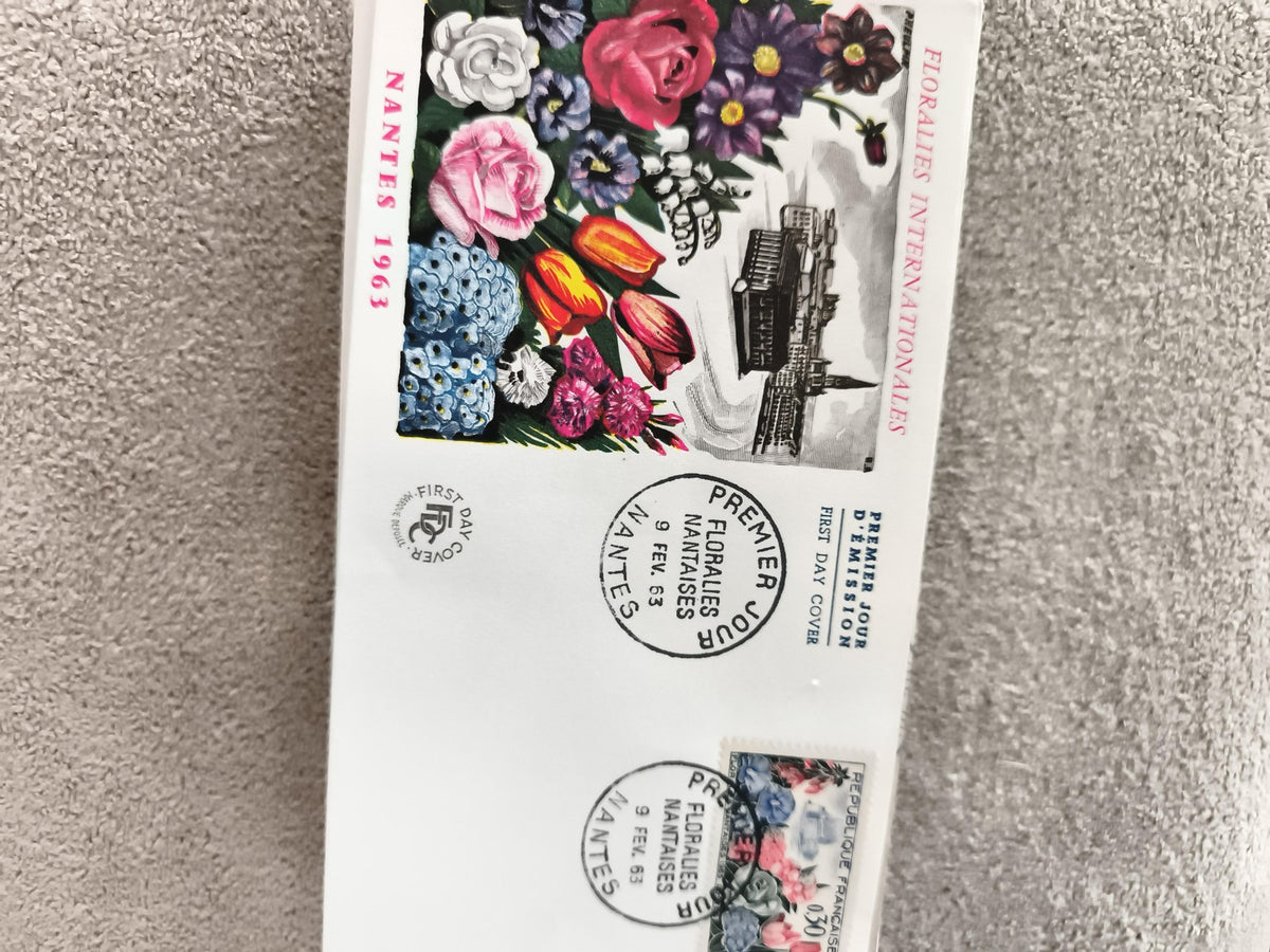 Lettre FDC Florales Internationales Nantes 1963 premier jour philatélie ancienne