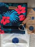 Pochette Cabaia neuve fleurs tropicales zip, accessoire 15 cm, motif hibiscus