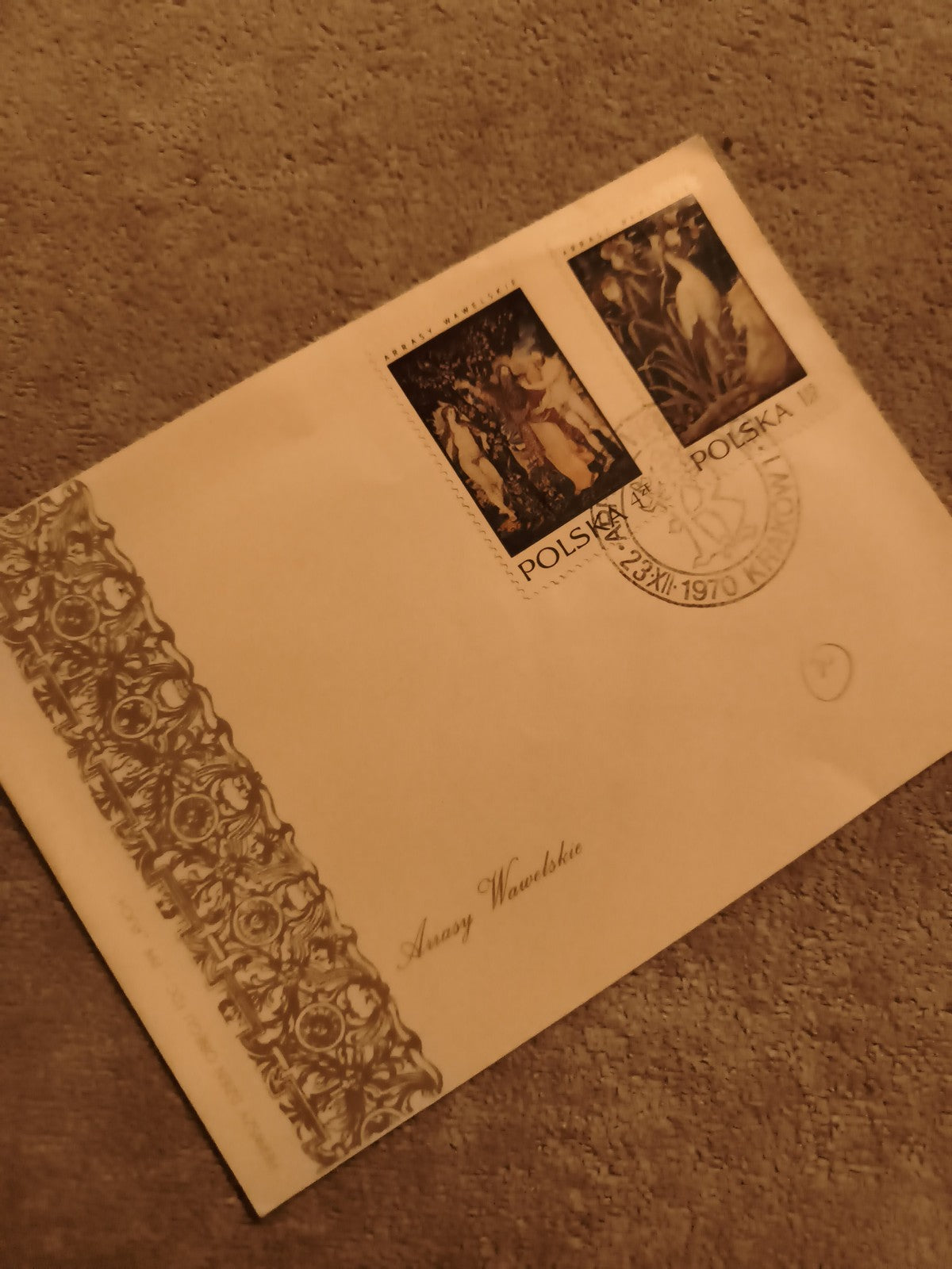 Enveloppe premier jour Pologne 1970 timbres illustrés Polska philatélie (Ref 1)