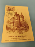 Carte postale philatélie Château de Montbéliard, timbre et cachet illustrés