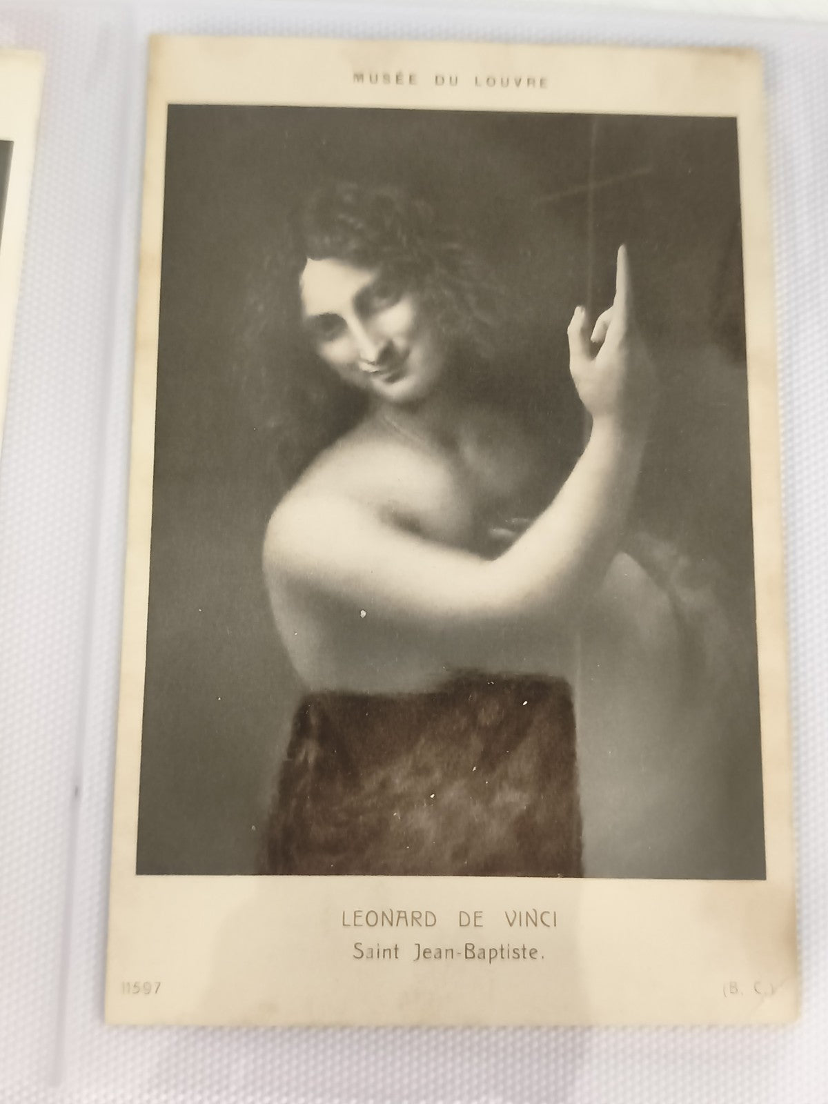 Carte postale ancienne Léonard de Vinci Saint Jean-Baptiste Musée du Louvre CPA