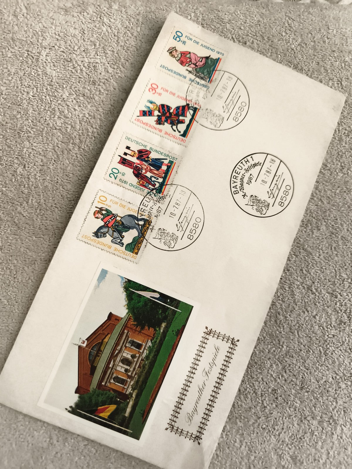 Lettre premier jour Allemagne 1970 Bayreuth Festspiele timbres Deutsche Bundespo