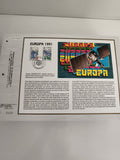Feuillet philatélique CEF Europa 1991 Ariane TDF Strasbourg