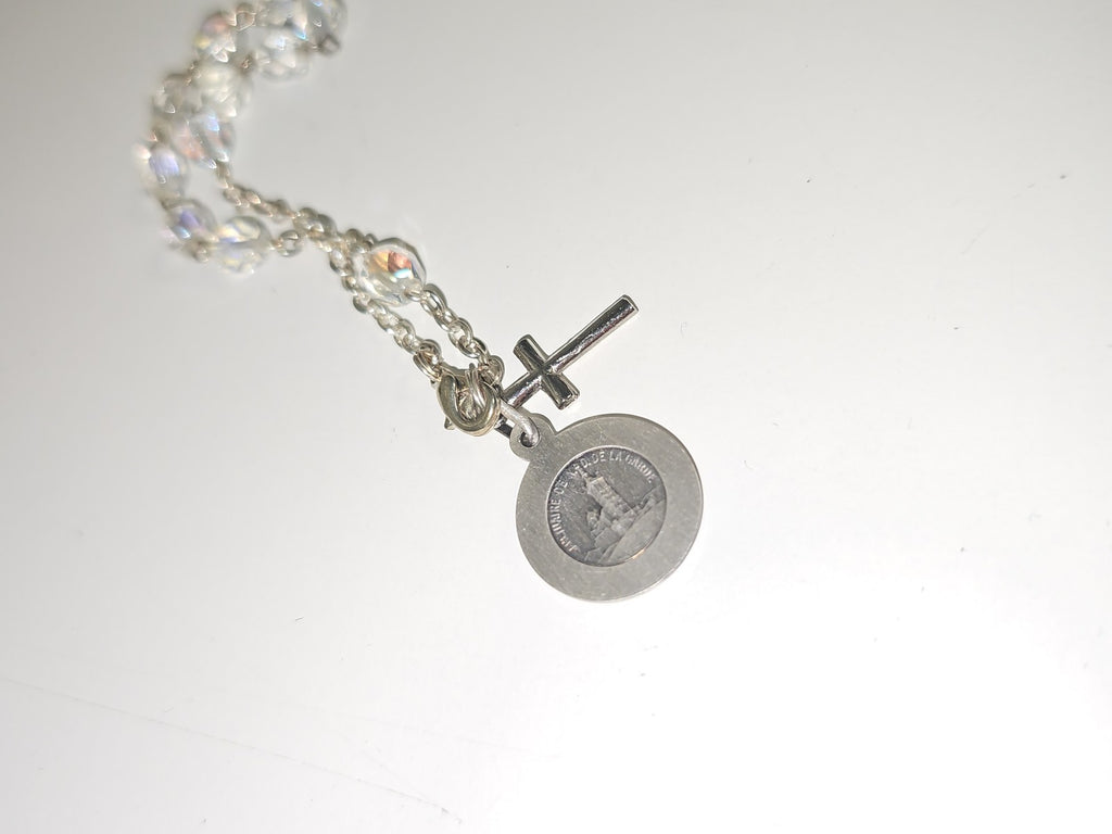 Ancien collier chapelet catholique vintage, petit rosaire religieux collection