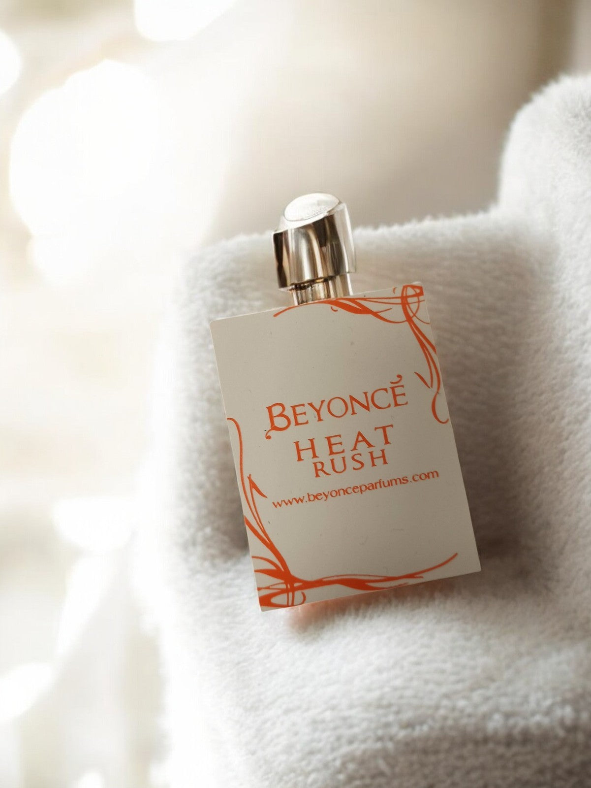 Carte parfum publicitaire Beyoncé Heat Rush vintage, objet rétro à collectionner