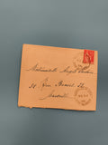 Lettre ancienne oblitérée 1934 Marseille timbre 50c philatélie (Ref 3)