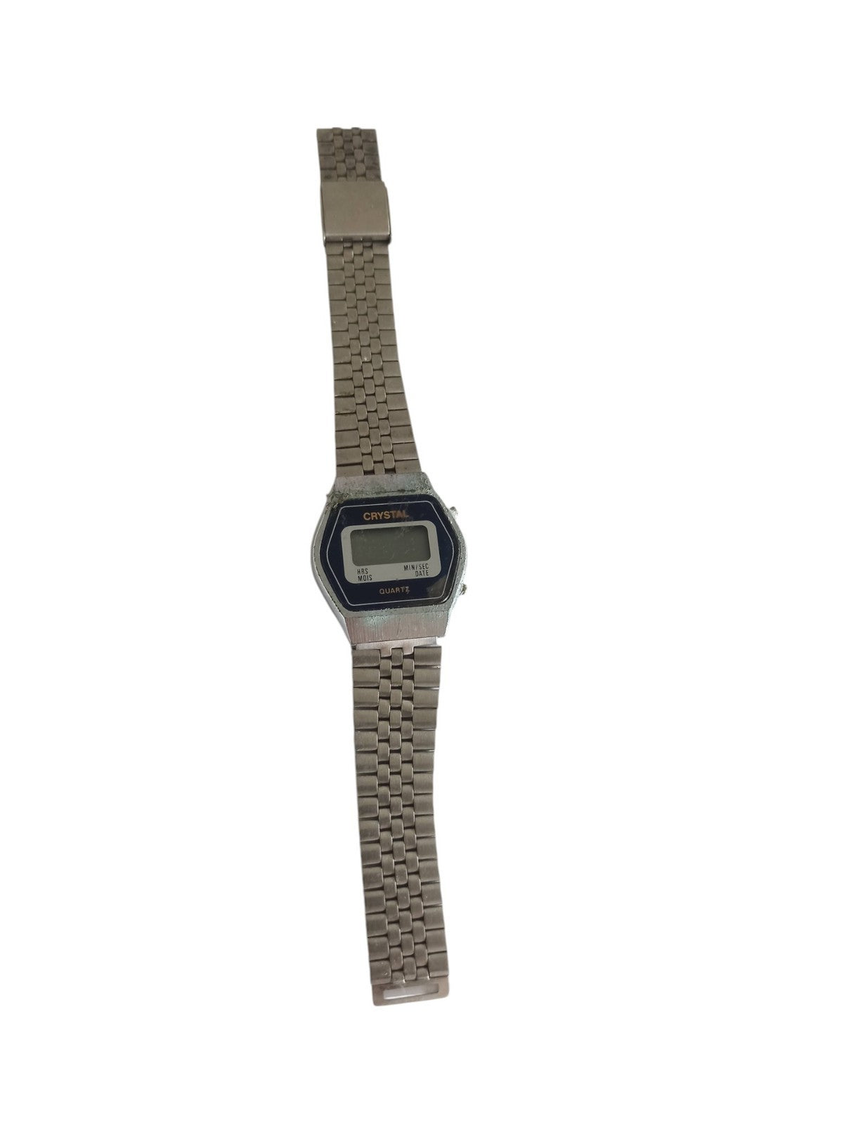 Montre digitale vintage Crystal homme à restaurer rétro années 80 quartz