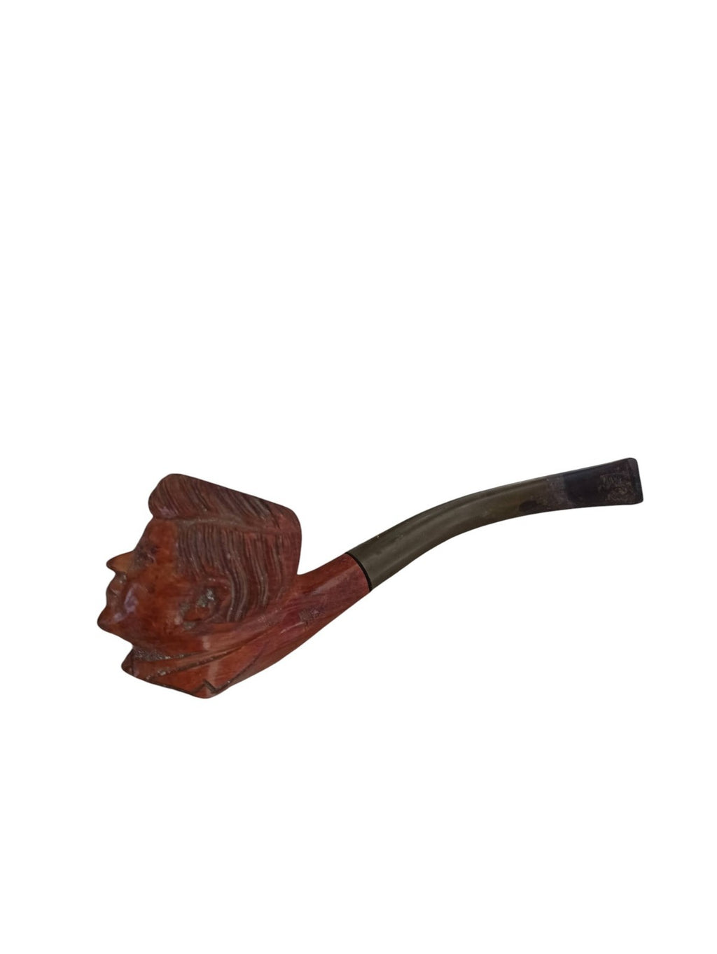 Pipe sculptée Kennedy Saint Claude vintage, tête homme, fume-cigarette ancien
