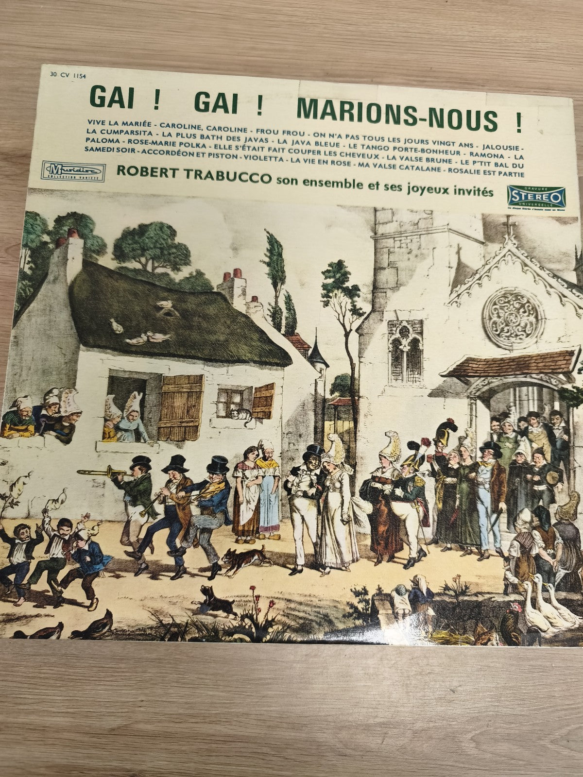 Vinyle 33T Robert Trabucco Gai Gai Marions-Nous pochette illustrée mariage