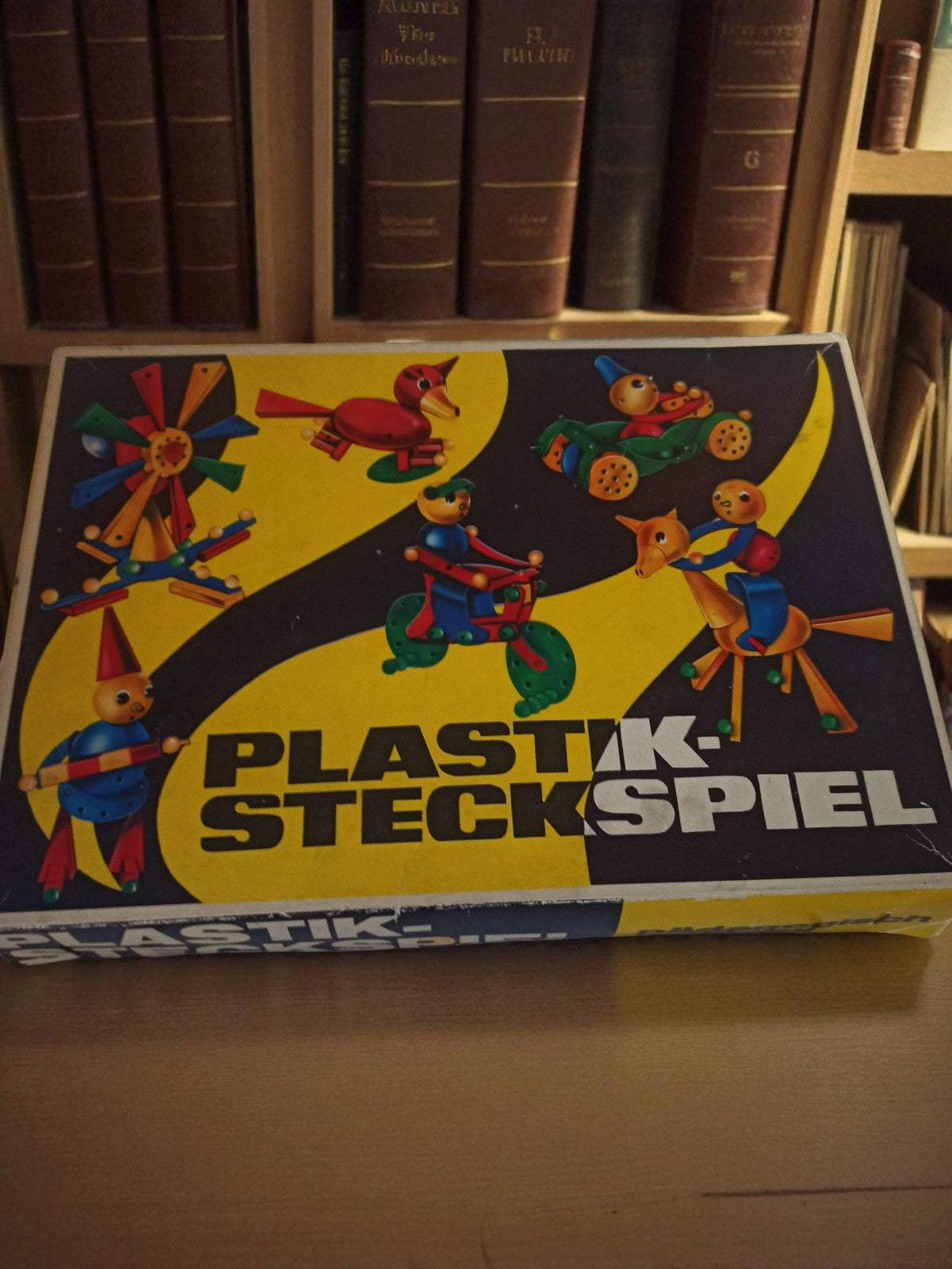 Jeu de société ancien Plastik Steckspiel rétro, vintage, construction, occasion