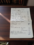 Lettre manuscrite 1939-1945 encre noire liste objets fleurs coton soie