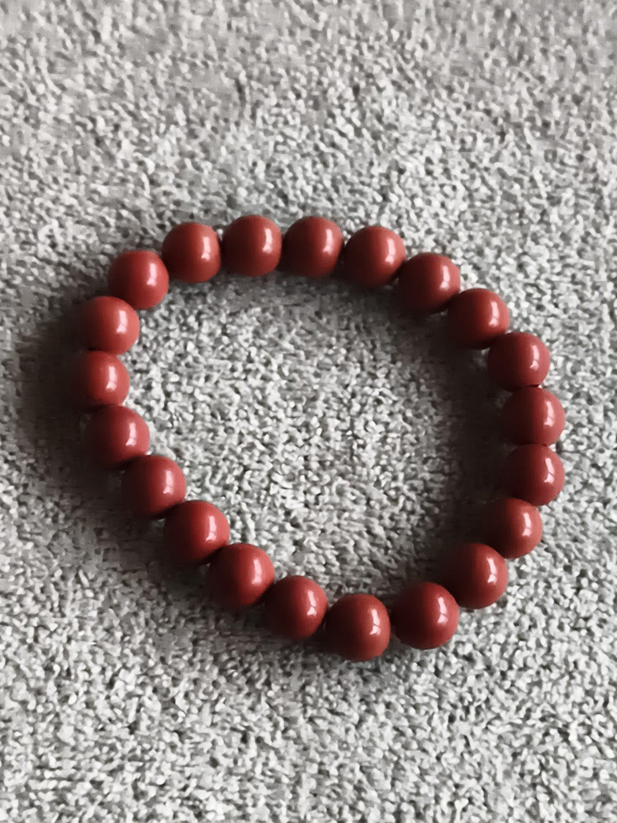 Bracelet perles rouges pierres naturelles élastique polies bijou fantaisie