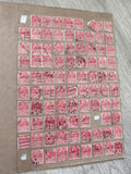 Lot ancien timbres d?étude Marianne 50c rouges oblitérés philatélie collection