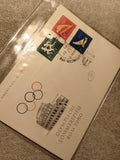 Enveloppe philatélique JO Rome 1960 timbres Allemagne Olympische Sommerspiele