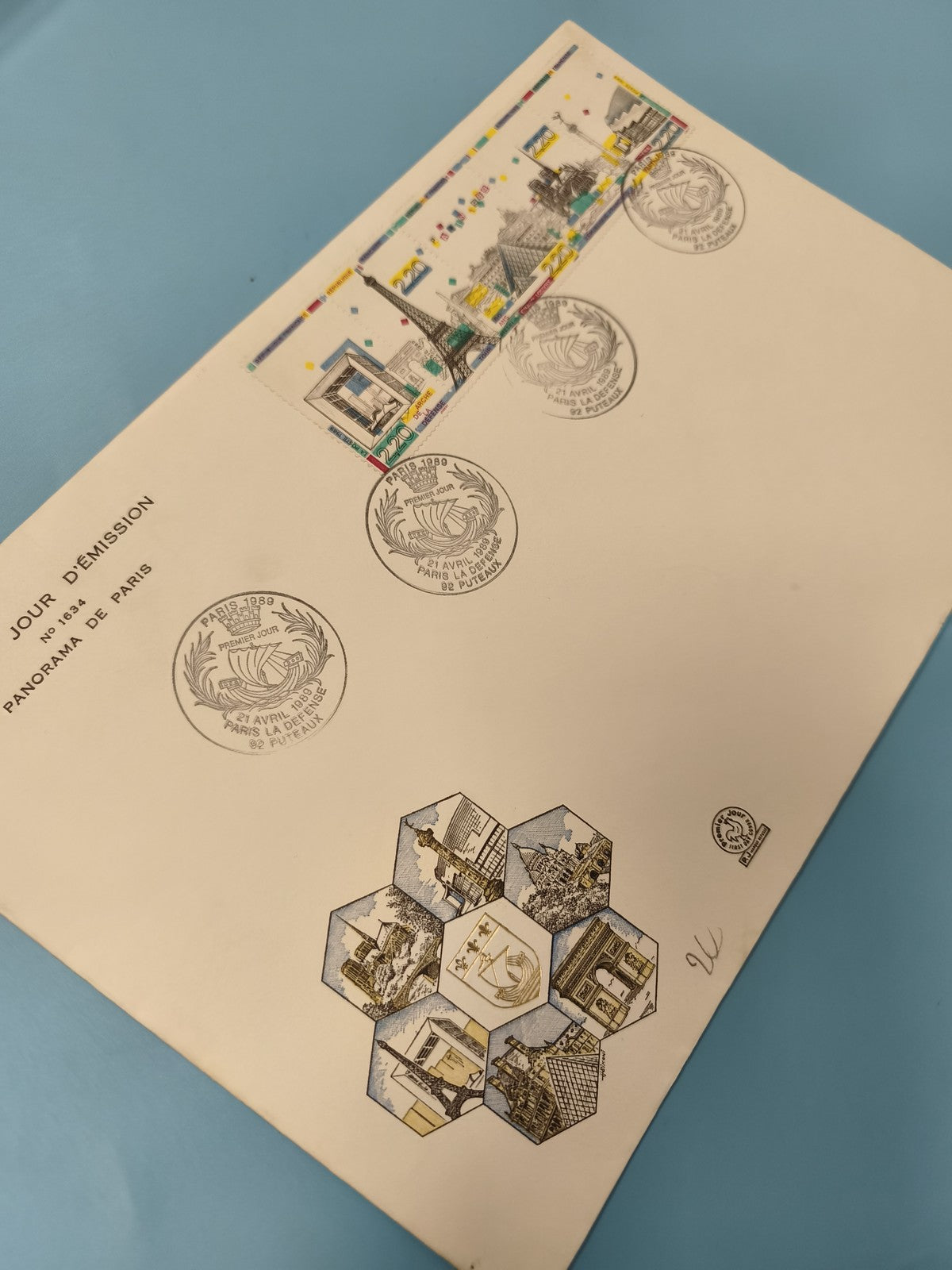 Enveloppe premier jour d?émission FDC Paris 1989 timbre Panorama monuments