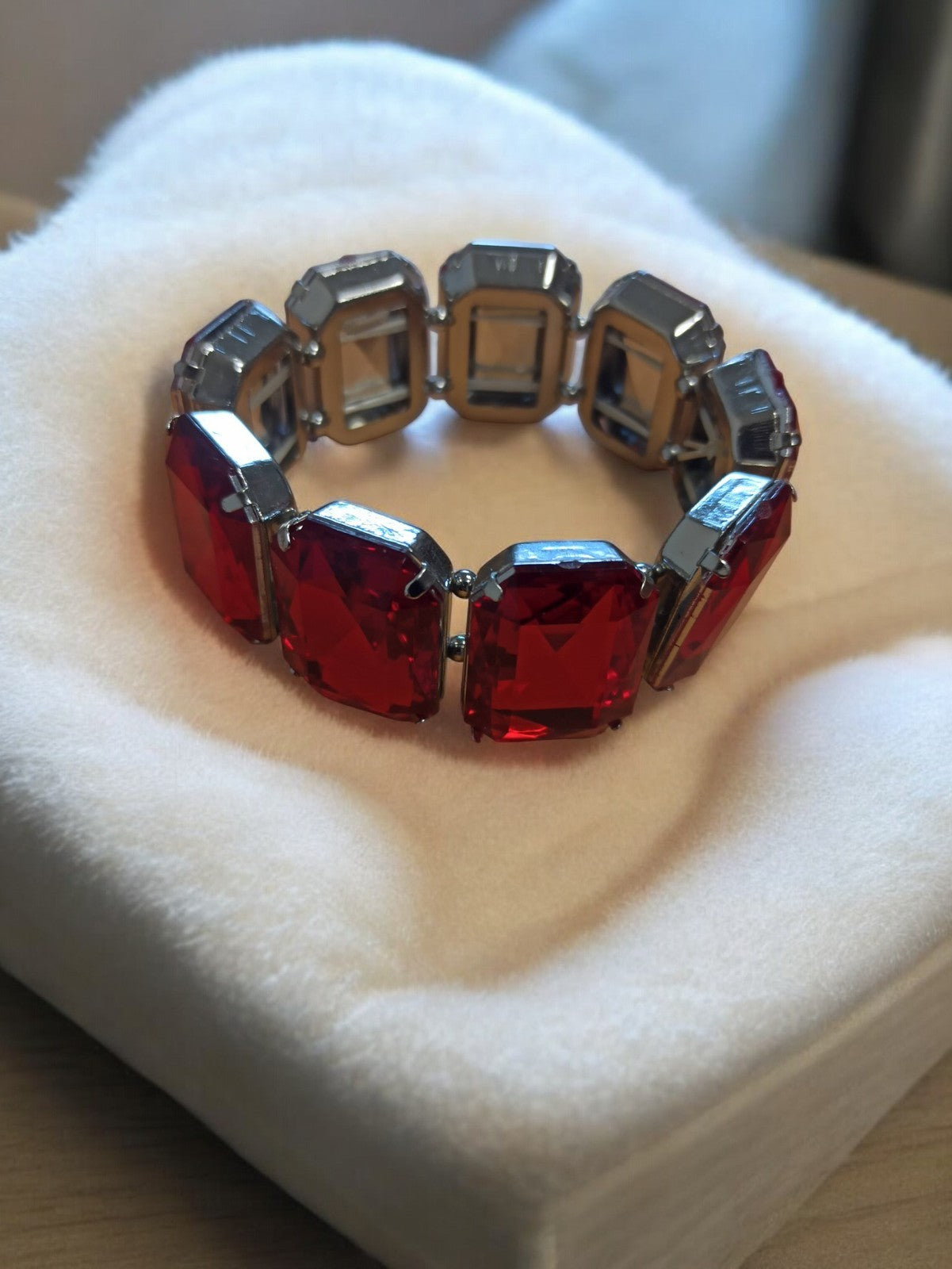 Bracelet vintage rétro, gros maillons rouges, fantaisie ancien bijou années 60-7
