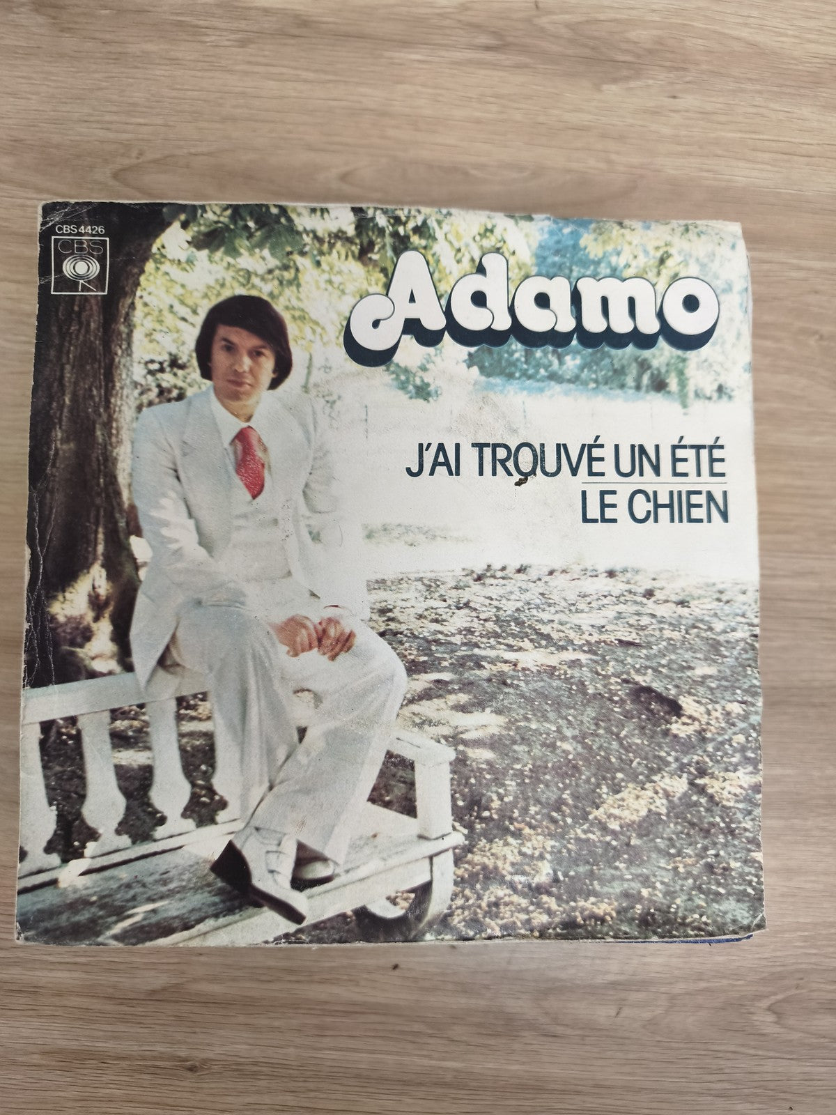 Vinyle 45 tours Adamo J'ai trouvé un été Le Chien CBS 4426 pochette illustrée