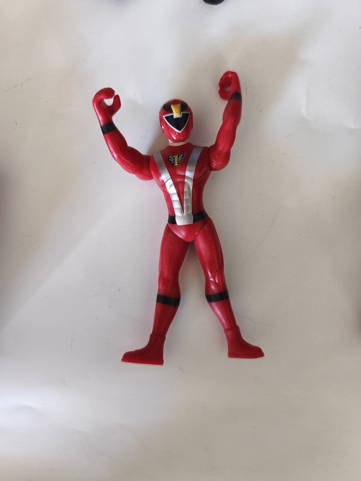 Power Rangers Figurine Rouge Argent Noir 2008 Articulée Jouet d?Action Hasbro