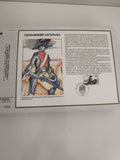 Feuillet CEF Gendarmerie Nationale timbre 2,50F oblitéré, illustration IUBERT