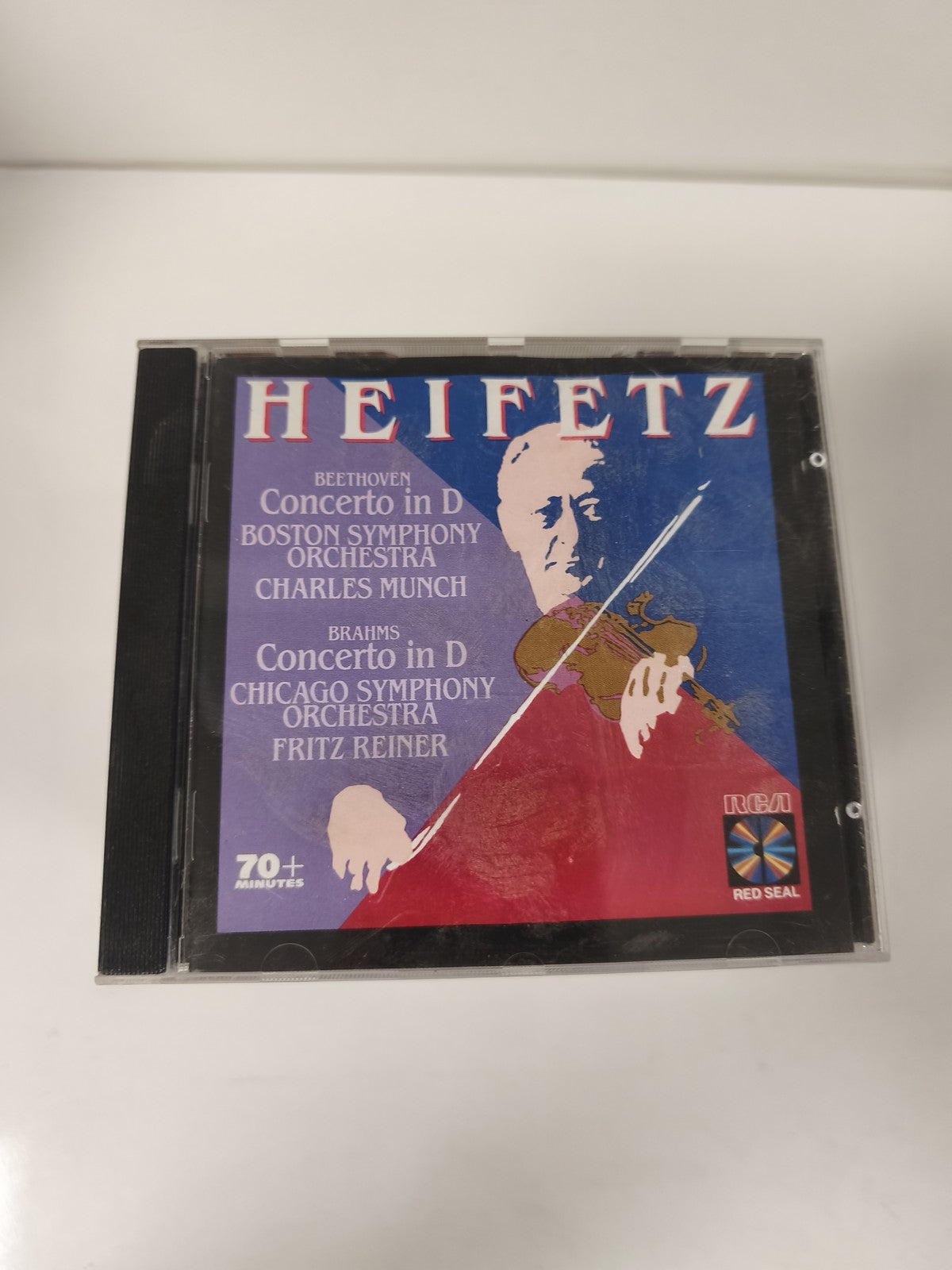 CD Heifetz Concerto in D Beethoven Brahms RCA Red Seal 70+ min Classique
