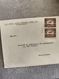 Lettre affranchie Équateur x2 timbres 10c Anglo South American Bank Paris philat