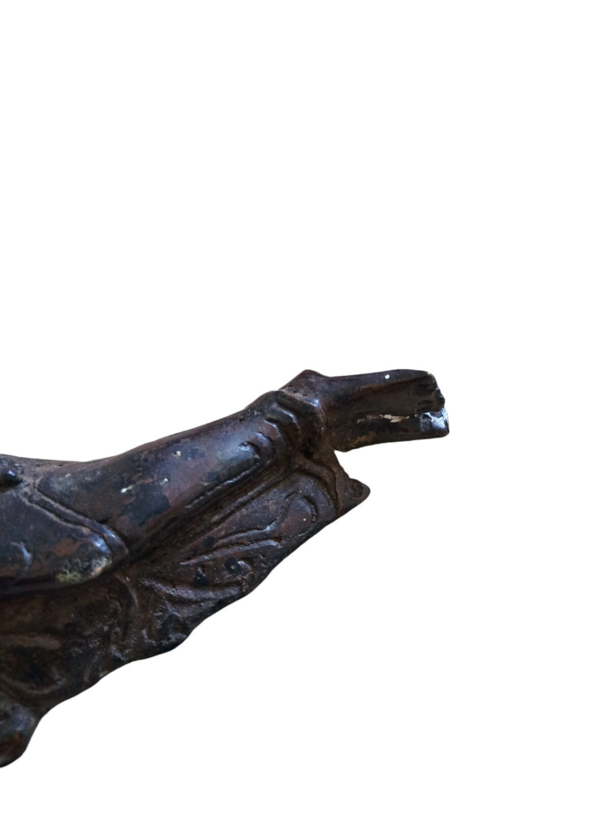 Statue Bouddha couché bronze foncé sculpture orientale décorative