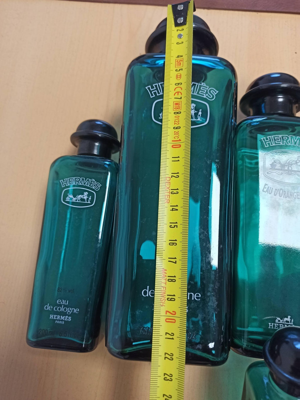 Flacons parfum vides Hermès anciens, lot vintage Eau d’Orange Verte, cologne