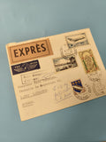 Ancienne enveloppe Exprès Par Avion avec timbres oblitérés France Suisse philaté