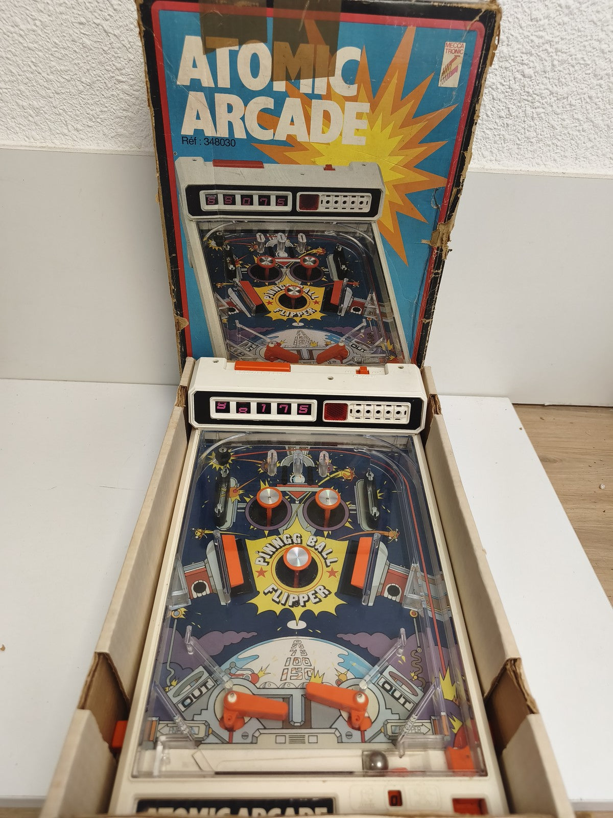 Jeu de flipper Atomic Arcade vintage Meccano, ancien pinball, Ref 348030