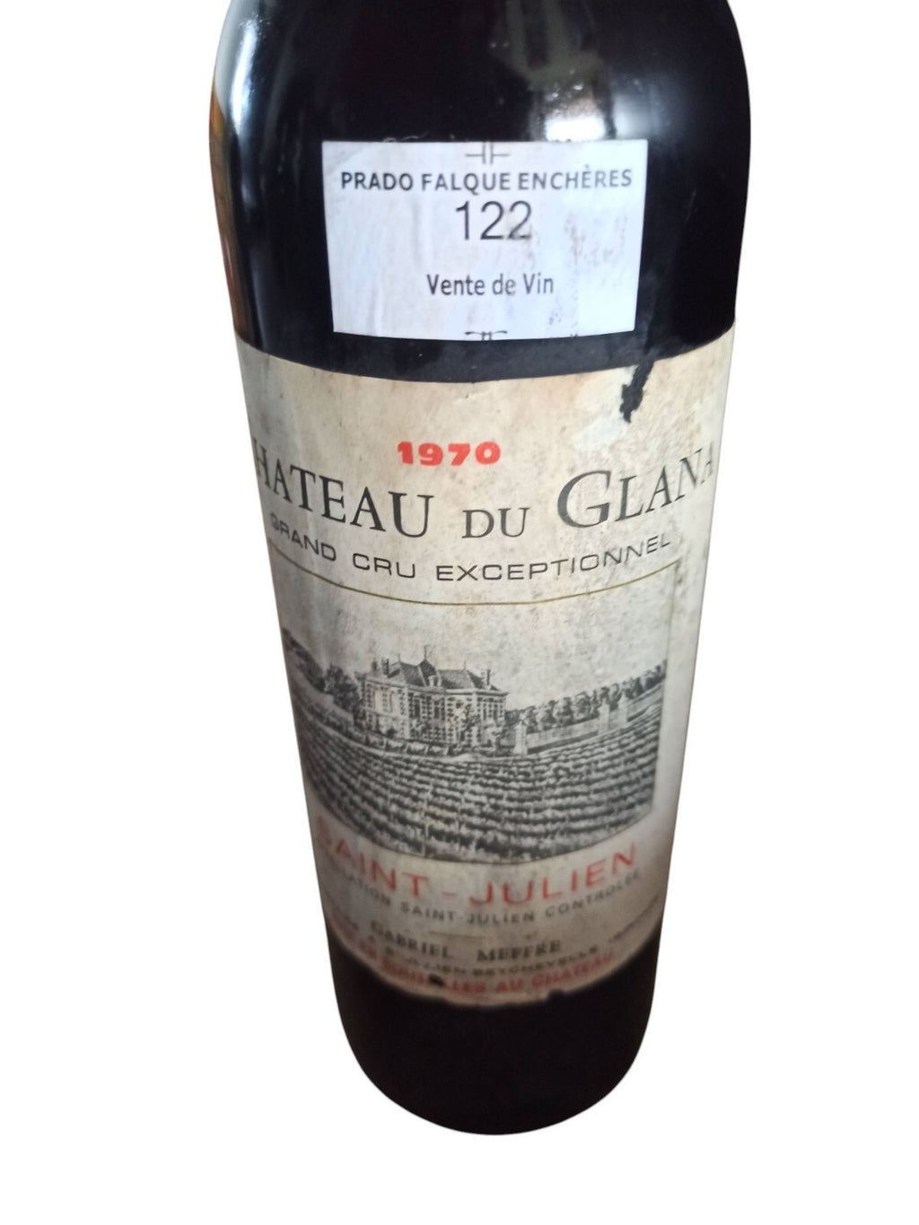 Bouteille vin Château du Glana 1970 Saint-Julien Bordeaux ancien